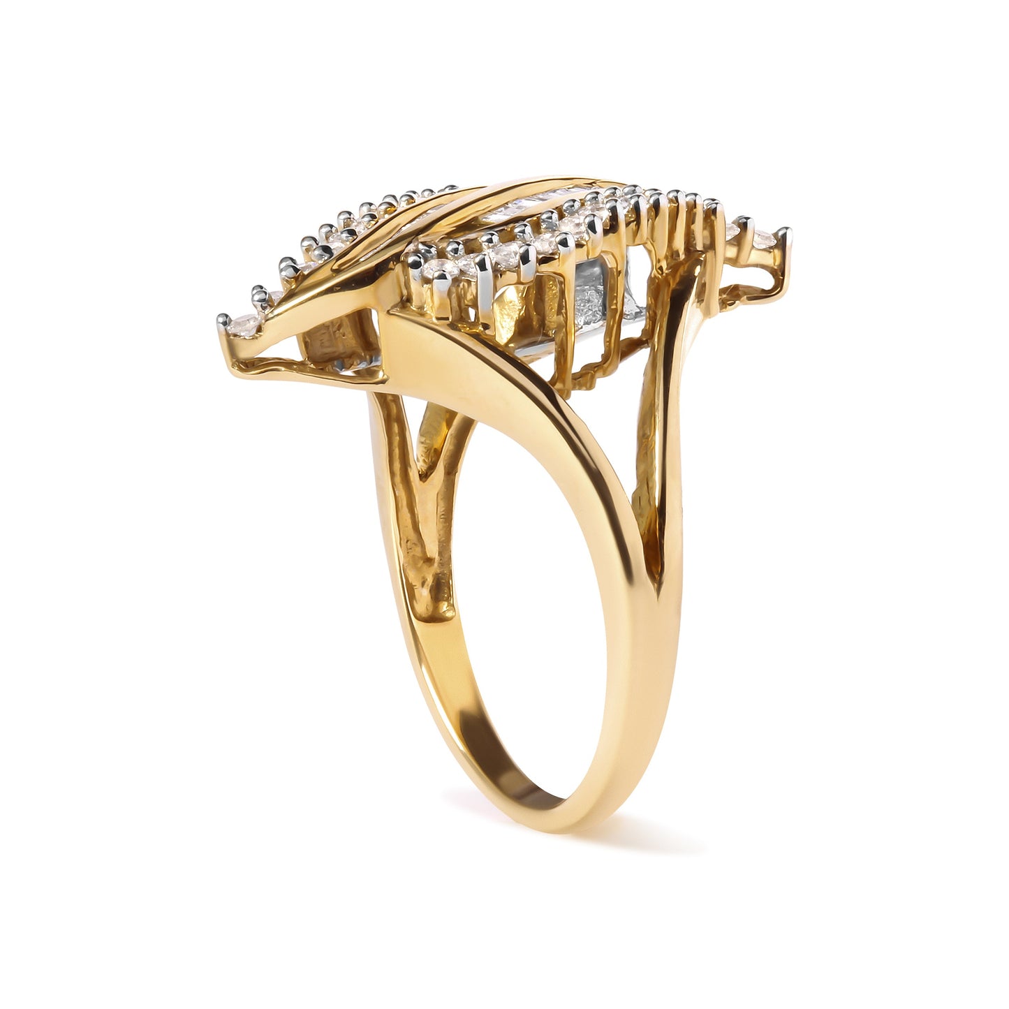 Bague cocktail en diamant 10K or jaune 1/2 cttw