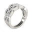Anillo de Olas Dobles entrelazadas con Diamantes en Oro Blanco de 14k
