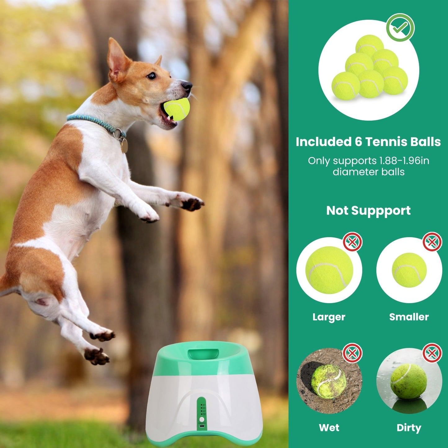 Lanceur de balle automatique Gbruno avec 6 balles de tennis
