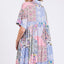 Pink Floral Collared Neck Half Sleeve Mini Shirt Dress