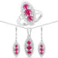 Conjunto de Joyería de Rubí y Topacio Blanco de 4.32 Quilates en Plata Esterlina