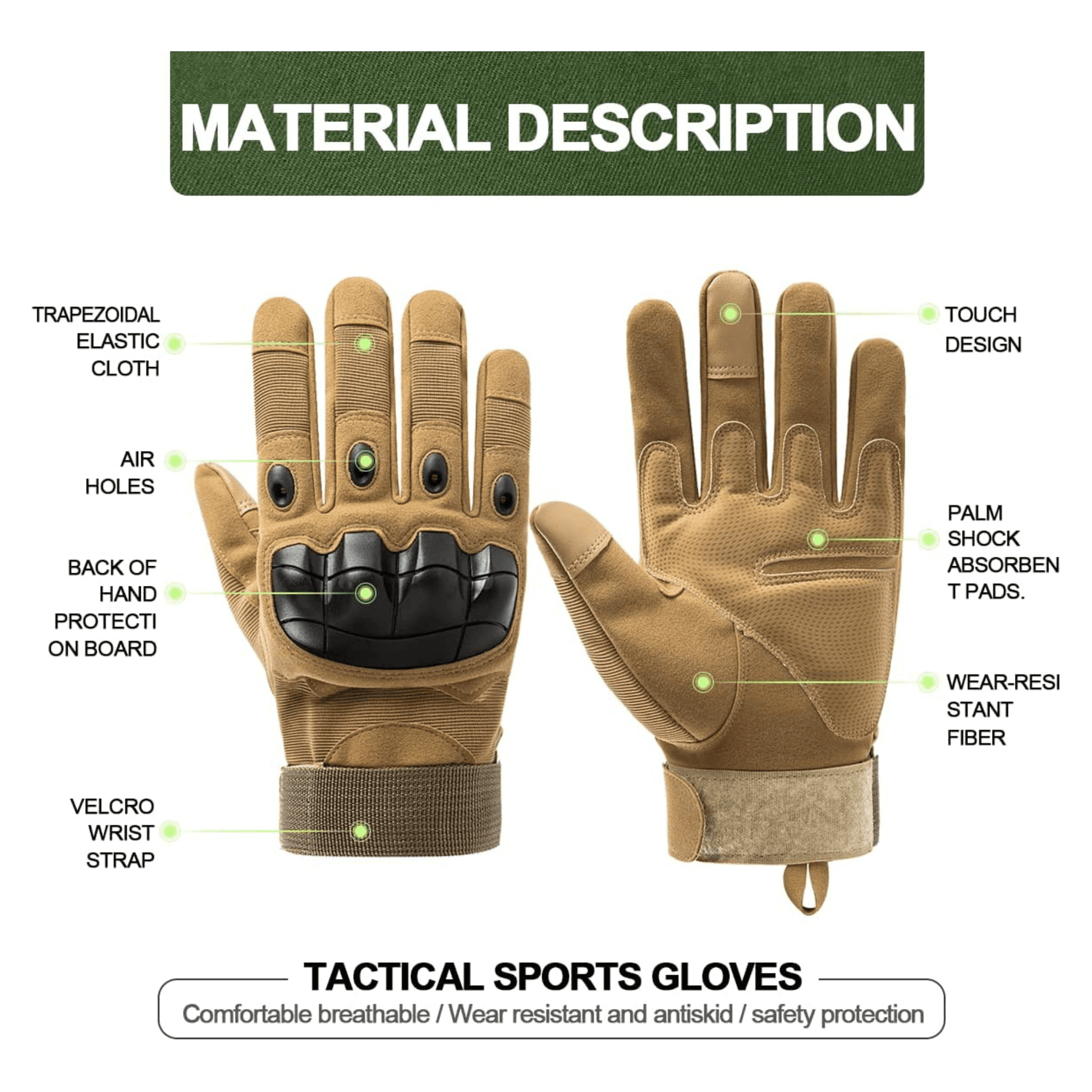 Tactical Military Airsoft Gloves for Outdoor Sports, Paintball, and Motorcycling with Touchscreen Fingertip Capability - Korvel