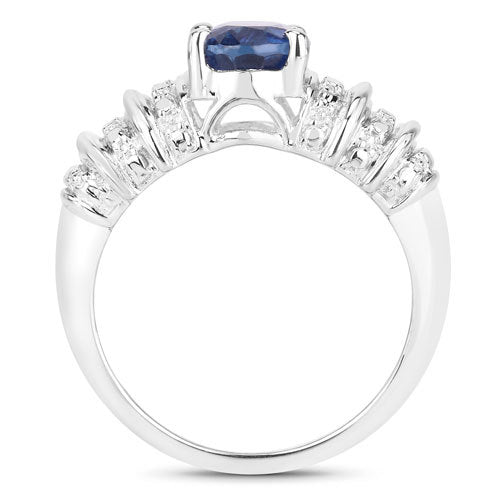 Bague en argent sterling .925 avec kyanite véritable de 1,40 carat