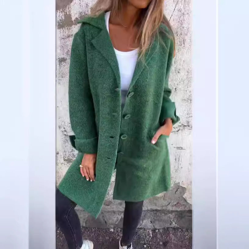 Lapel Single Breasted Cardigan with Pockets