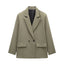 Summer Casual Relaxed-fit Double-breasted Blazer
