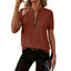 T-shirt uni à côtes avec manches zippées