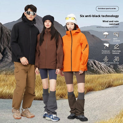 Chaqueta Cortavientos de Concha Dura para Aventuras al Aire Libre