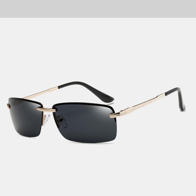 Premium Rimless Polarized Sunglasses for Men - Stylish Gold Shades - Korvel
