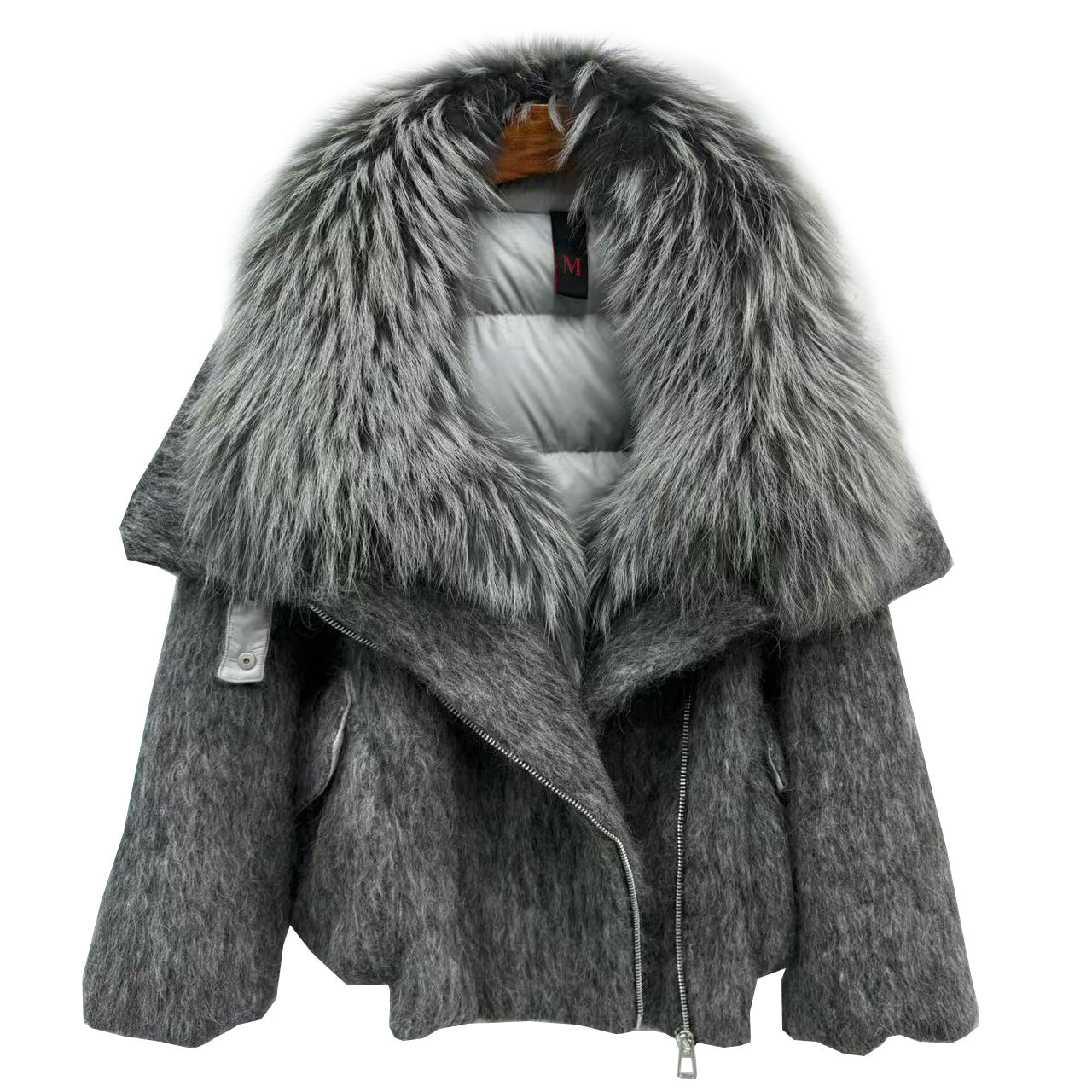 Women's Luxurious Down Jacket with Cashmere Fur Collar