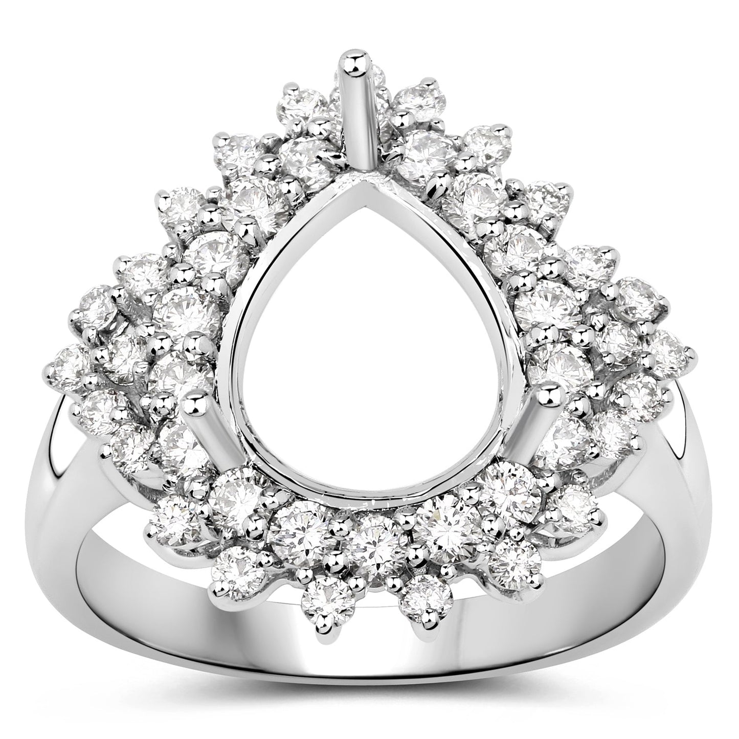 Anillo de Compromiso Semi Montura de Diamante Blanco de 0.89 Quilates en Oro Blanco de 14K