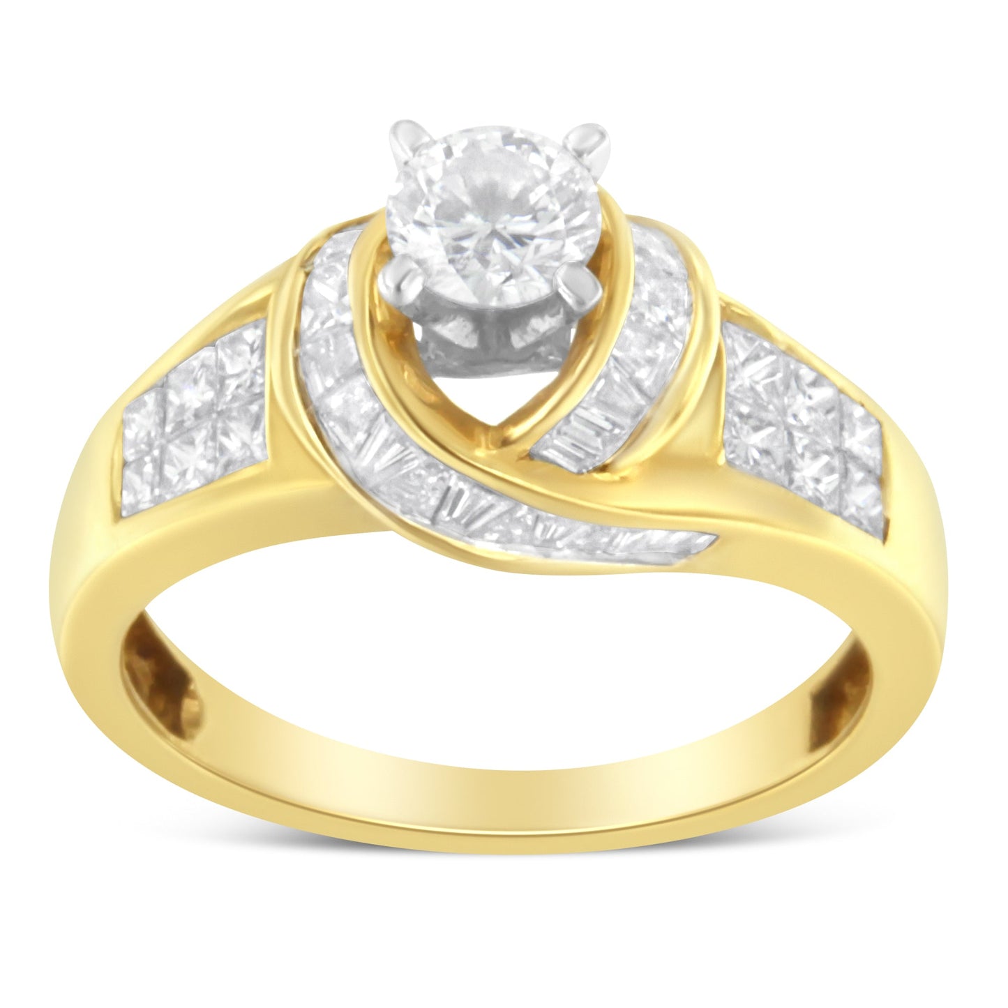 Bague de fiançailles en diamant en or bicolore 14K - Taille 6