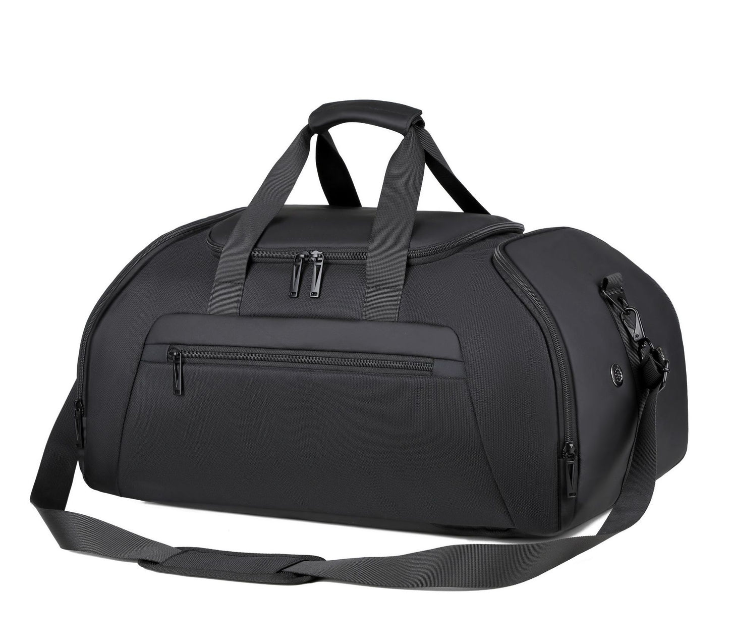 Large-Capacity Leather-Coated Duffel Bag for Outdoor Travel