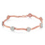 .925 10k Or Rose Plaqué Argent Sterling Bracelet Floral en Diamant