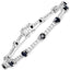 Bracelet en saphir bleu véritable de 6,21 carats et zircon blanc