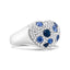18K White Gold Blue Sapphire & Diamond Heart Ring - Size 7.5