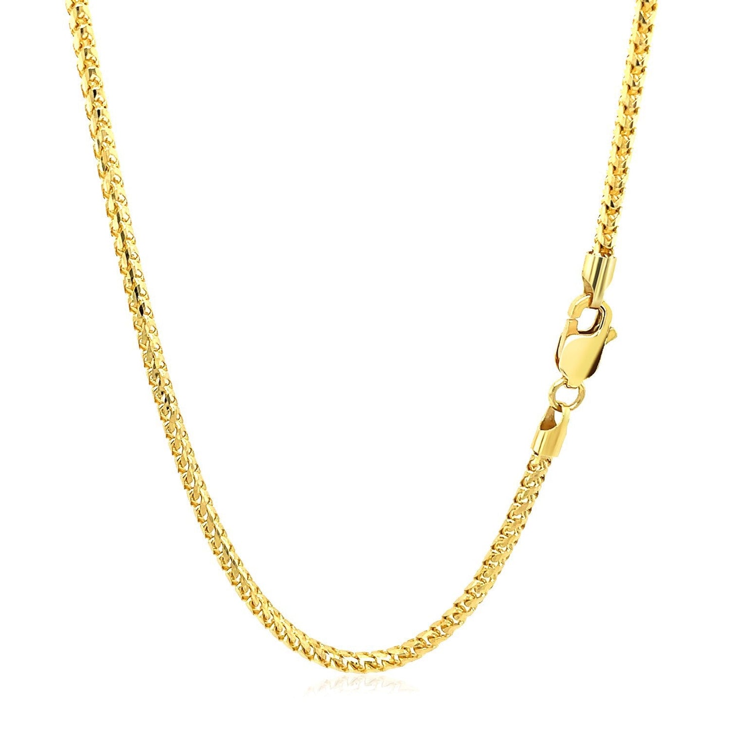 14k Yellow Gold Diamond Cut Round Franco Chain - 2.2mm