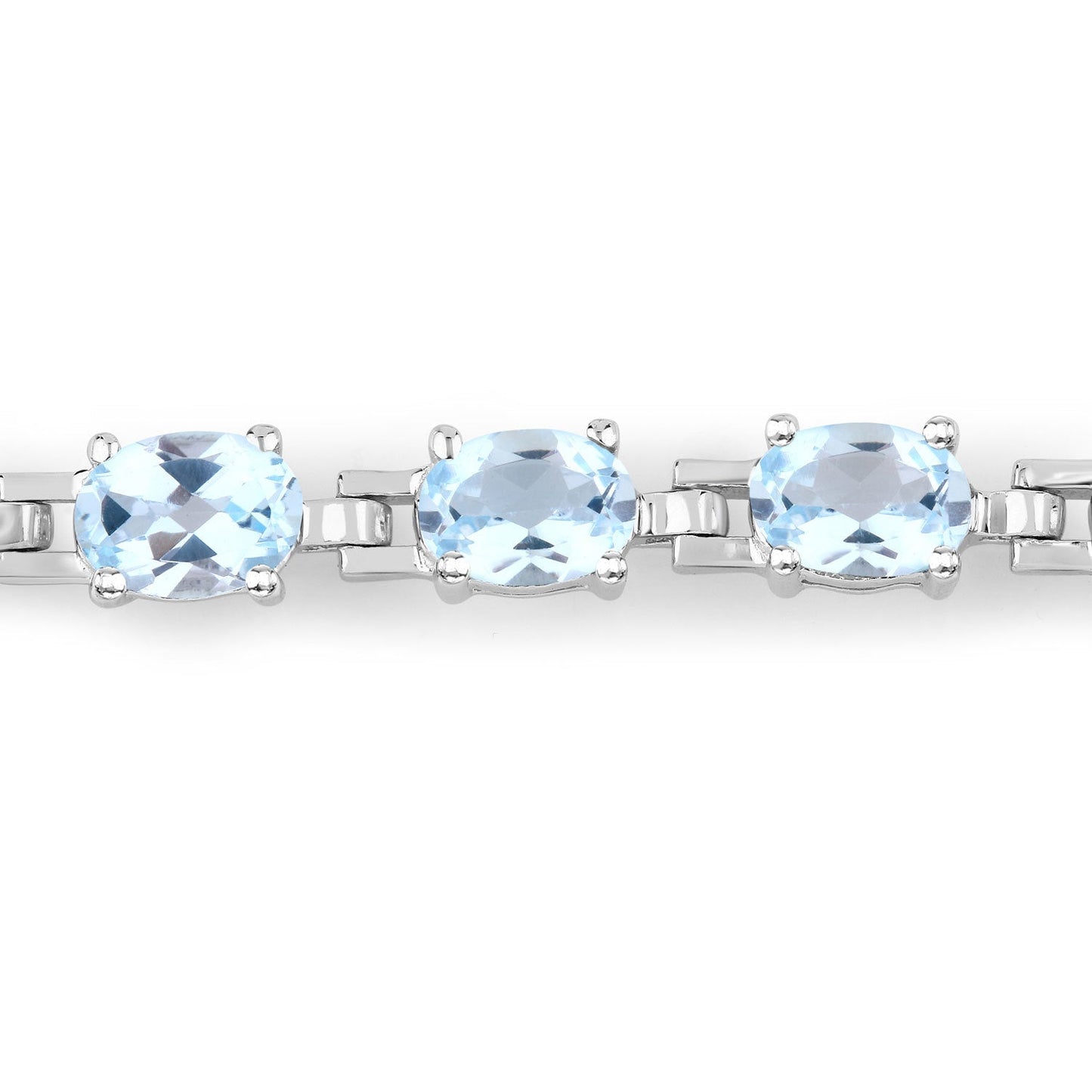 Bracelet en argent sterling avec topaze bleue véritable de 7,60 carats