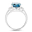 Bague en argent sterling avec topaze londonienne bleue et topaze blanche de 4,26 carats