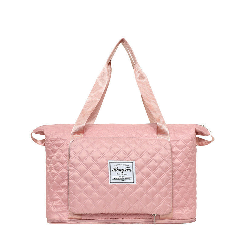 Foldable Travel Duffle Bag with Rhombus Design