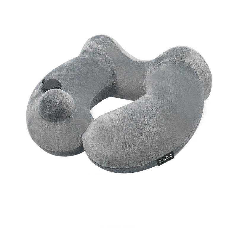 Premium Inflatable Travel Pillow with Hood for Comfort