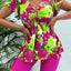 Floral Print Bandeau V Neck 2 Piece Swimsuit for Women