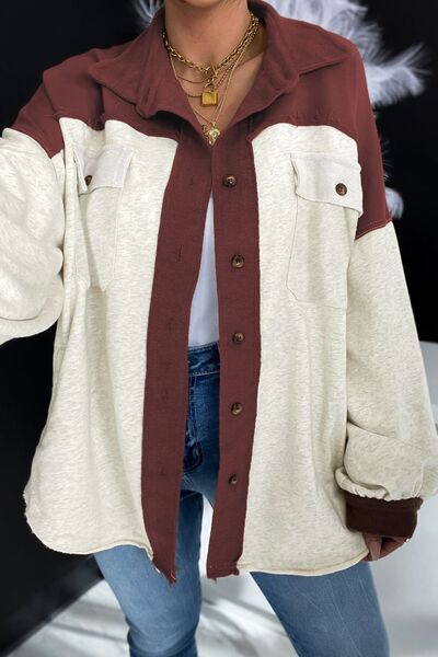 Chaqueta Única con Cuello en Contraste y Bolsillos para Mujeres Modernas