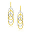 Boucles d'oreilles entrelacées en or bicolore 14k