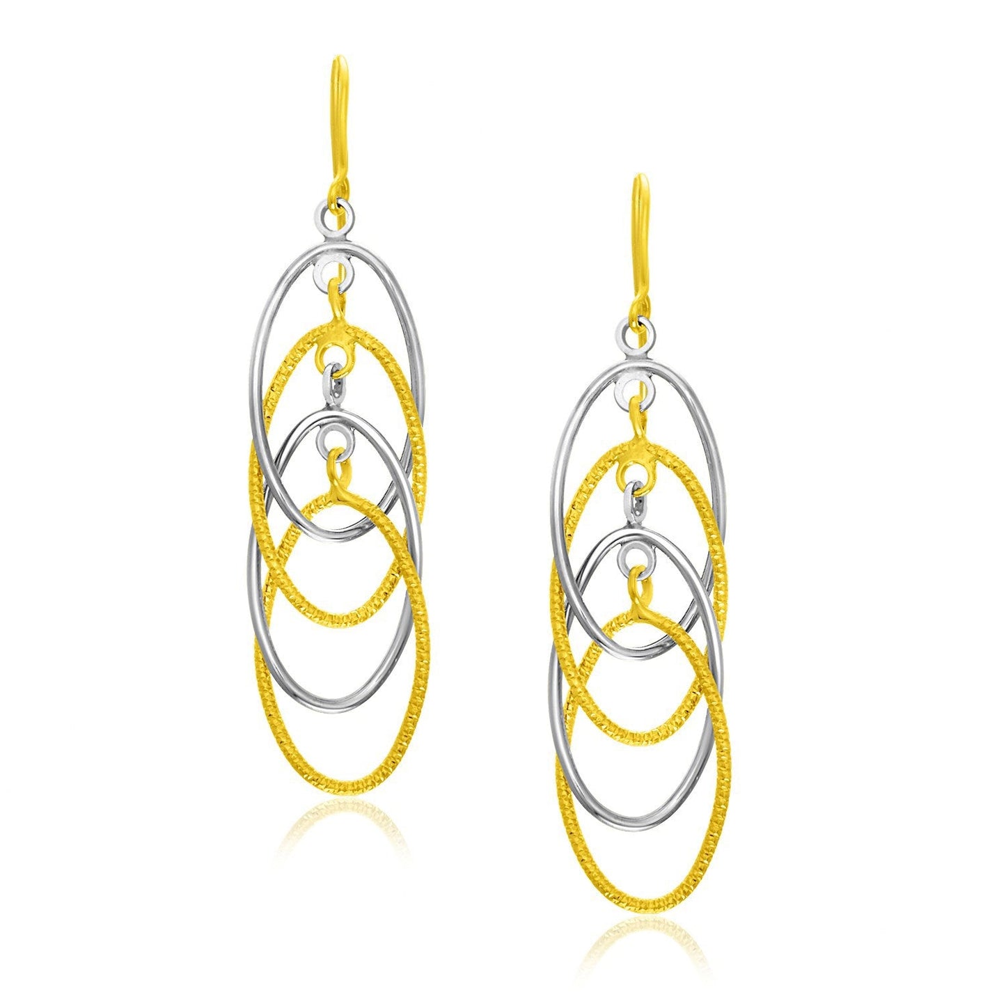Boucles d'oreilles entrelacées en or bicolore 14k
