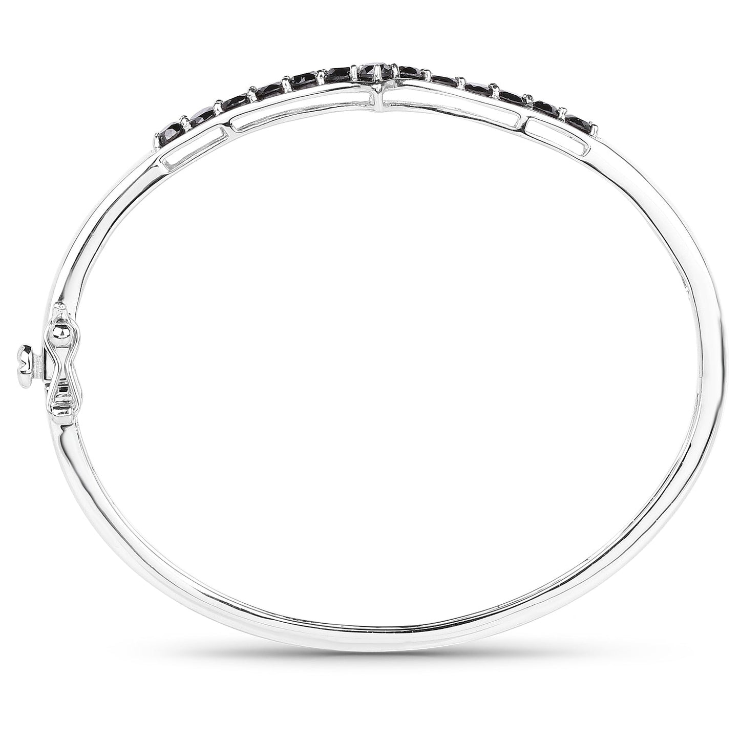 2.28 Carat Genuine Black Diamond Sterling Silver Bangle