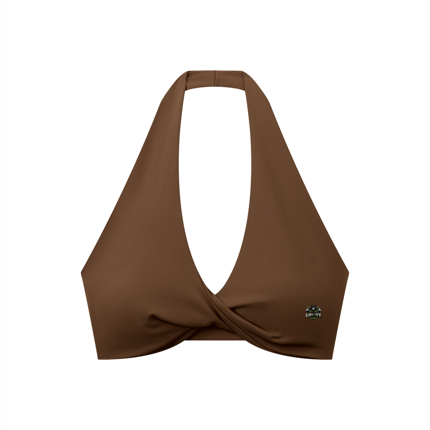 Soutien-gorge de sport à col halter plissé pour femmes Loki & Ivy