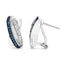 Boucles d'oreilles en diamants bleus et blancs de 0,28 carat en argent sterling
