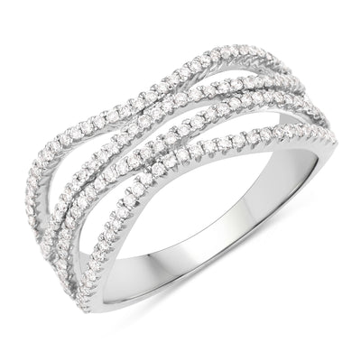 Bague de fiançailles en diamant blanc de 0,46 carat en or blanc 14K