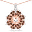 Pendentif en Morganite et Quartz Fumé Plaqué Or Rose 18K