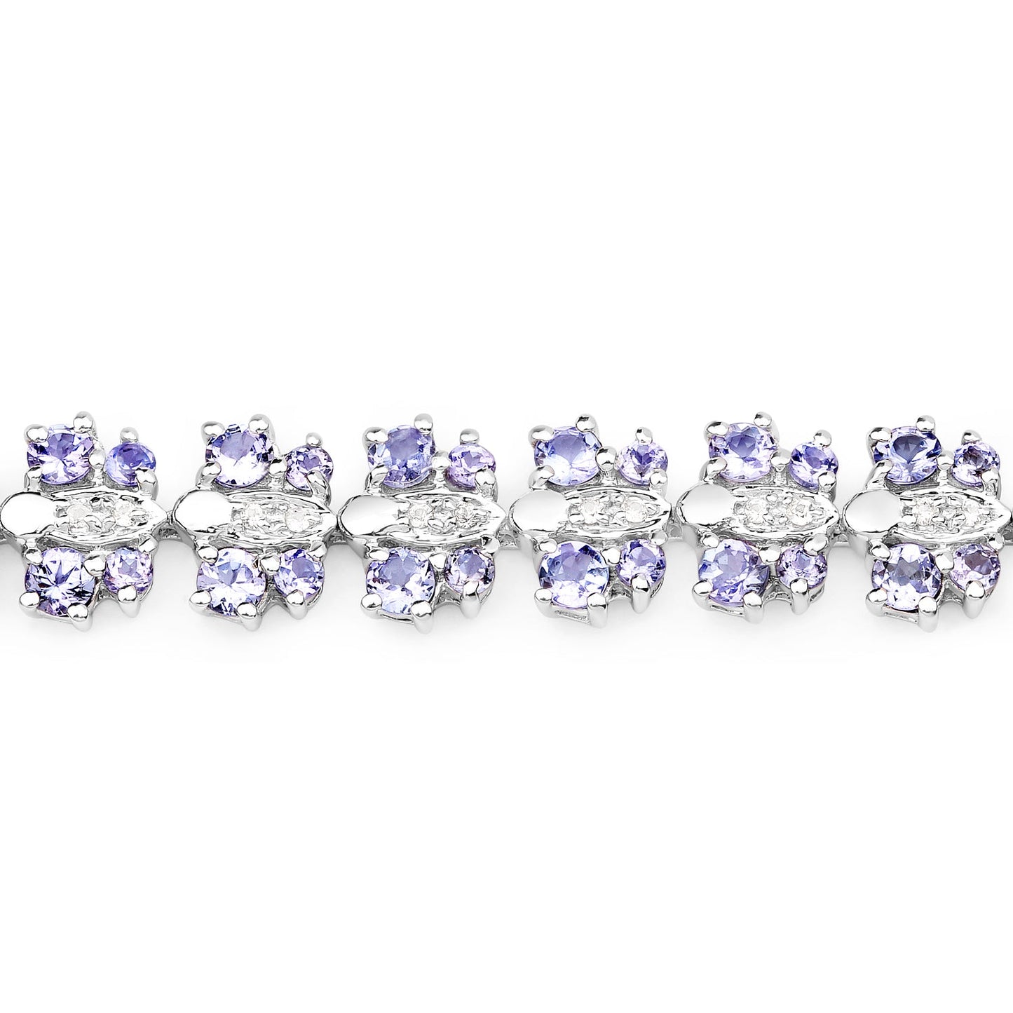 Bracelet en Tanzanite et Saphir Blanc de 7,02 Carats