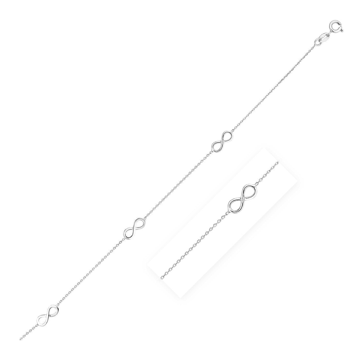 Elegant Sterling Silver Infinity Anklet