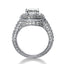 Monture semi-montée en diamant halo vintage en or blanc 14k