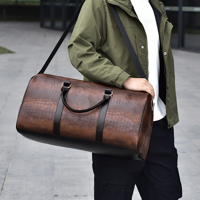 Bolsa de Viaje Personalizada con Patrón de Cocodrilo para Hombre