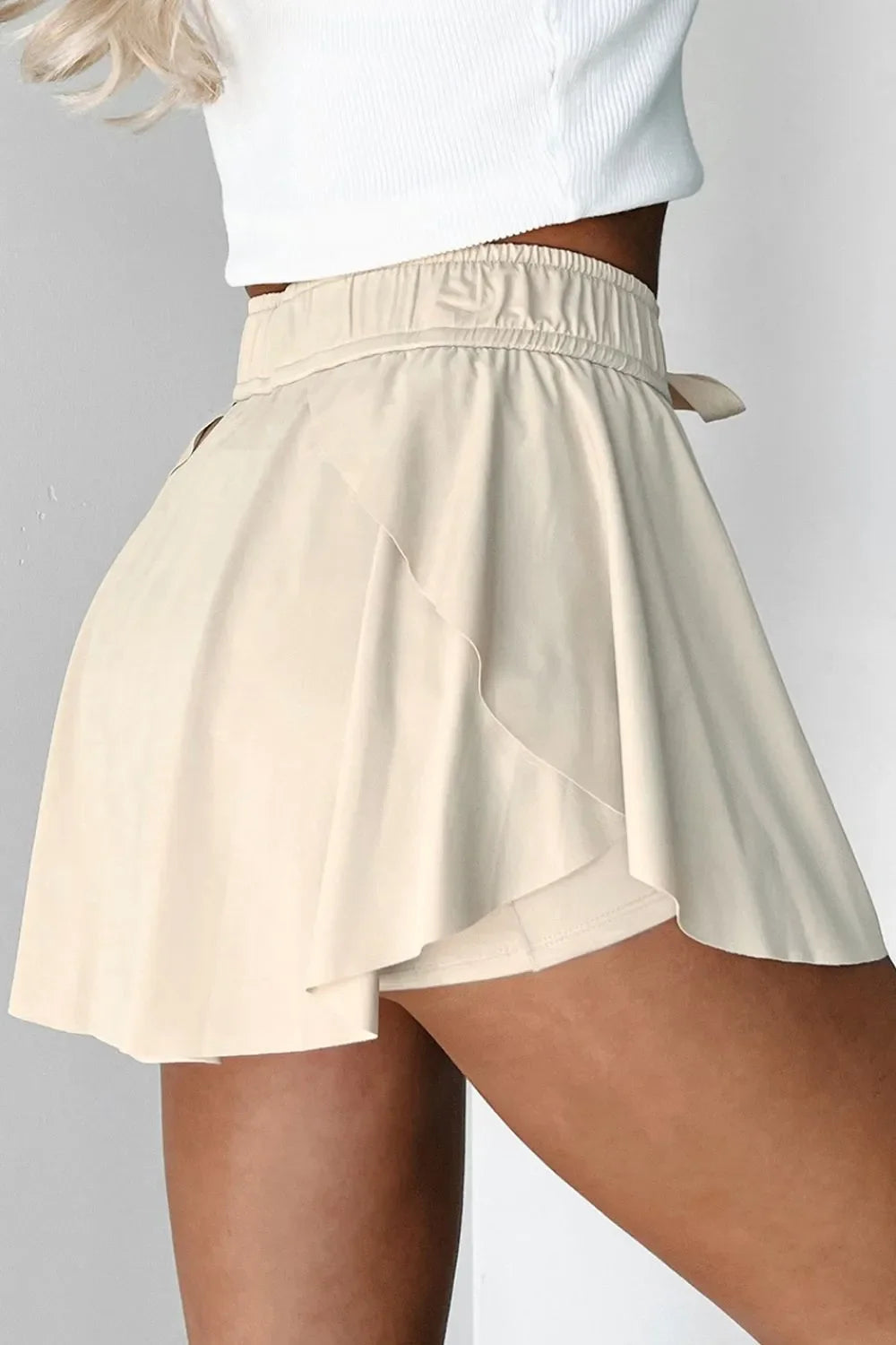 Skorts Activos Forrados de Cintura Alta con Cordón