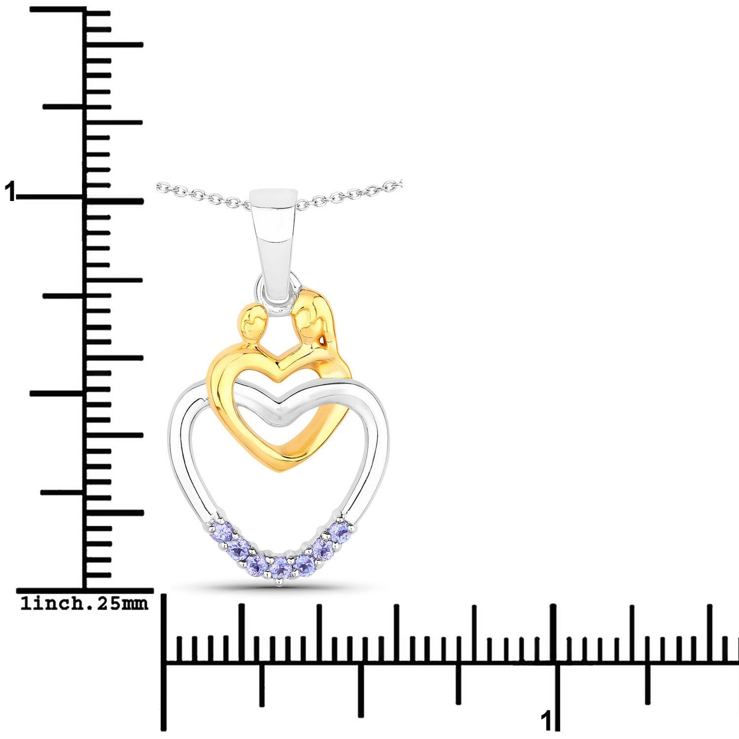 0.14 Carat Genuine Tanzanite Sterling Silver Pendant
