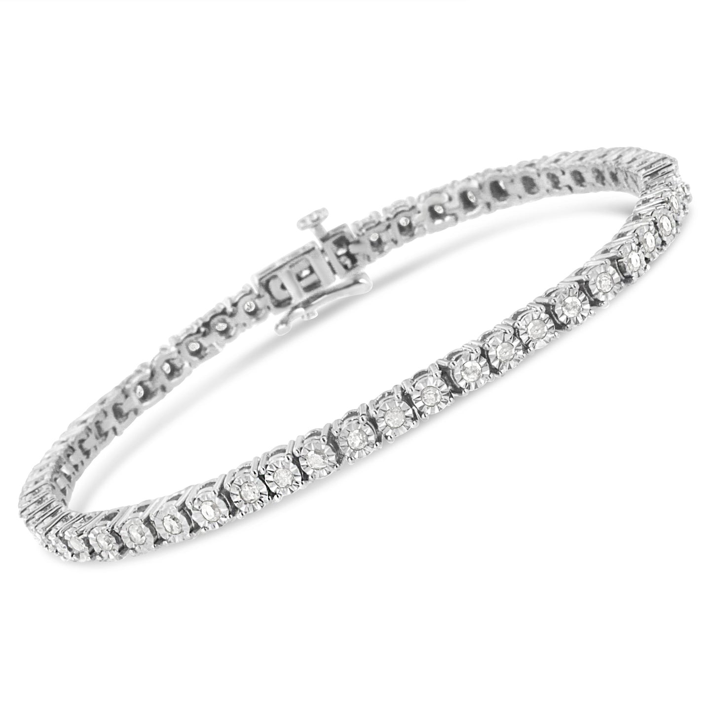 Pulsera de Tenis con Diamantes Miracle-Set de Plata Esterlina .925 - 7"
