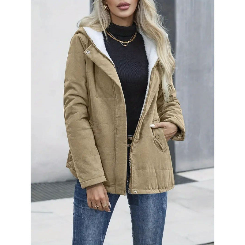 Manteau à capuche doublé en polaire - Parka d'hiver élégante pour femmes