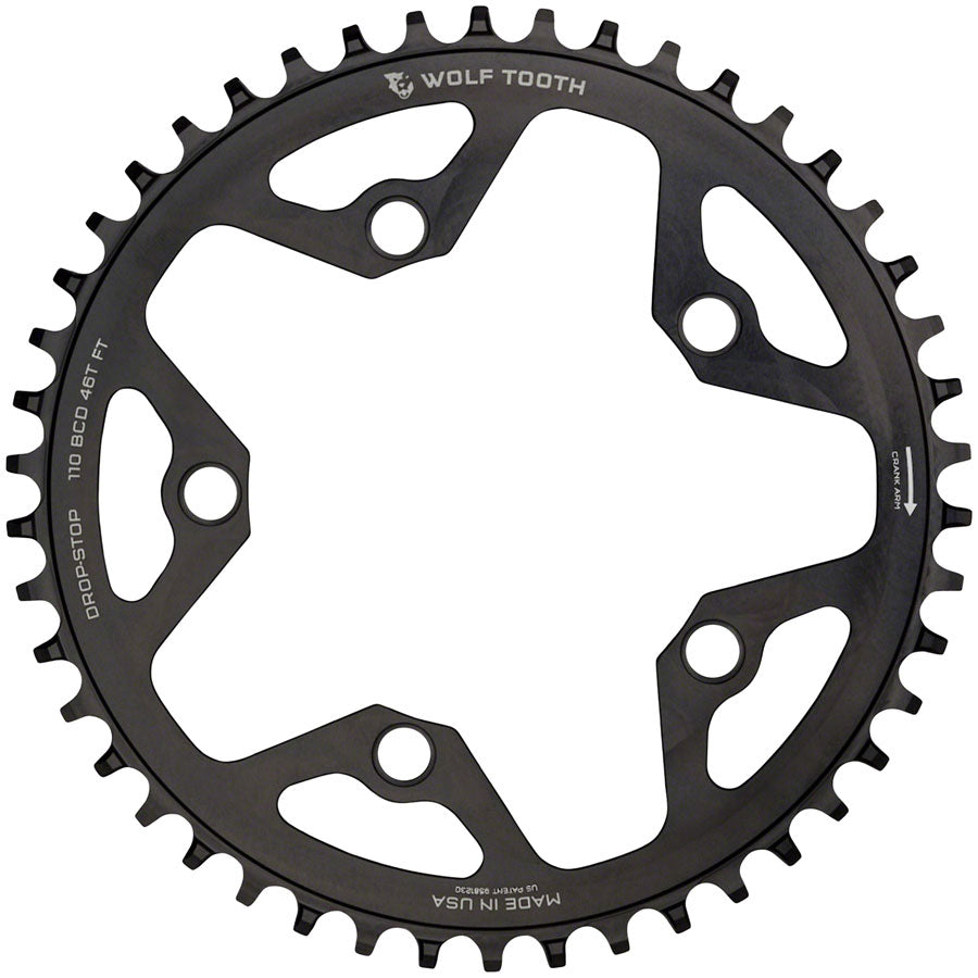 Wolf Tooth 110 BCD Cyclocross Road Chainring - 46t Black
