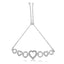 Pulsera Bolo Ajustable de Enlace Corazón de Plata Esterlina .925 con Diamantes