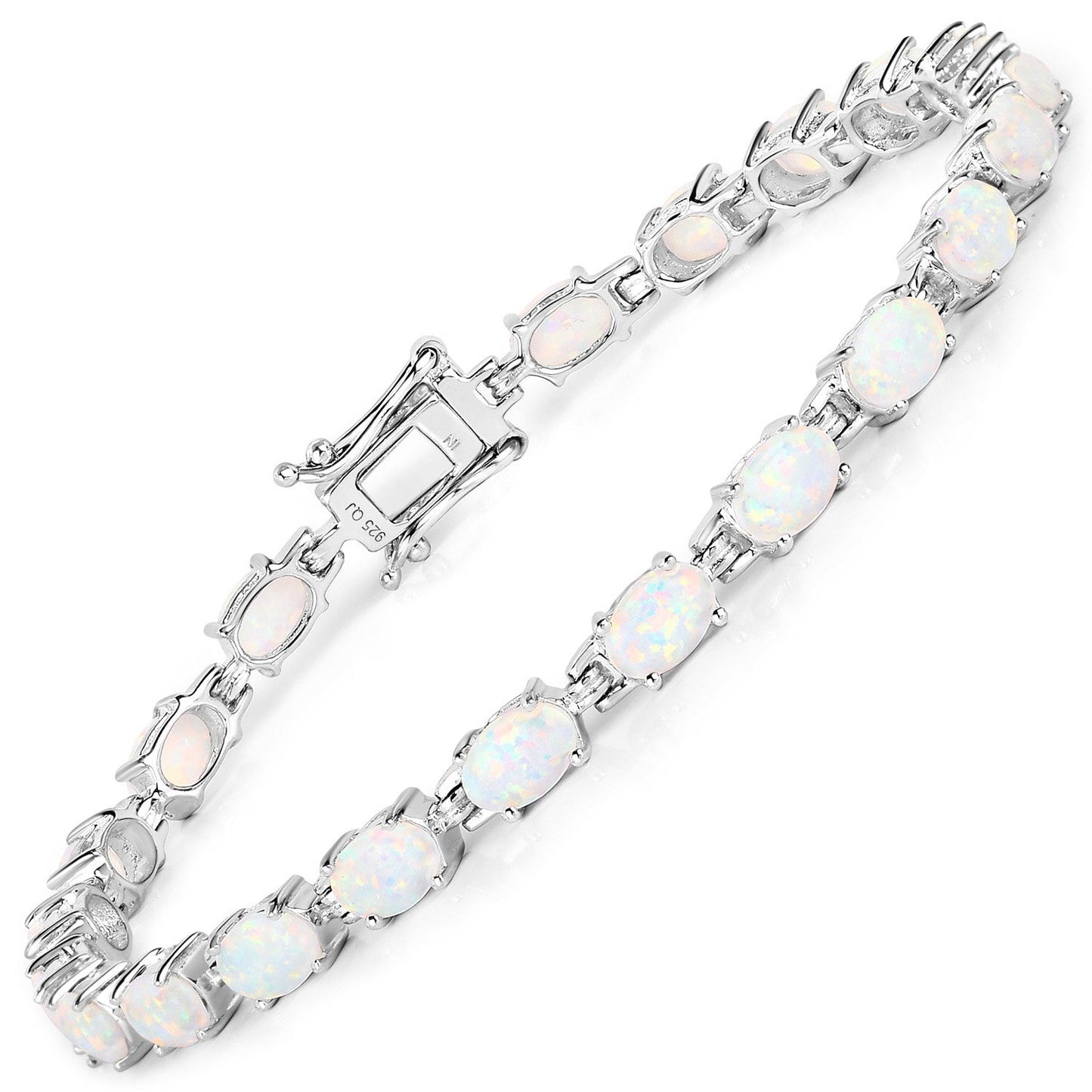 Bracelet en argent sterling avec opale créée de 3,50 carats