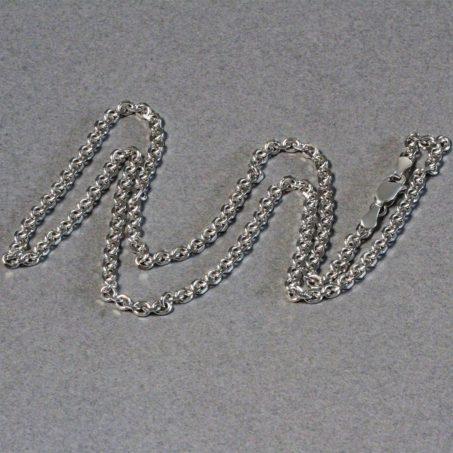 14k White Gold Diamond Cut Cable Link Chain - 2.90 mm