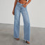 Mandotos High Waist Slim Fit Wide Leg Jeans