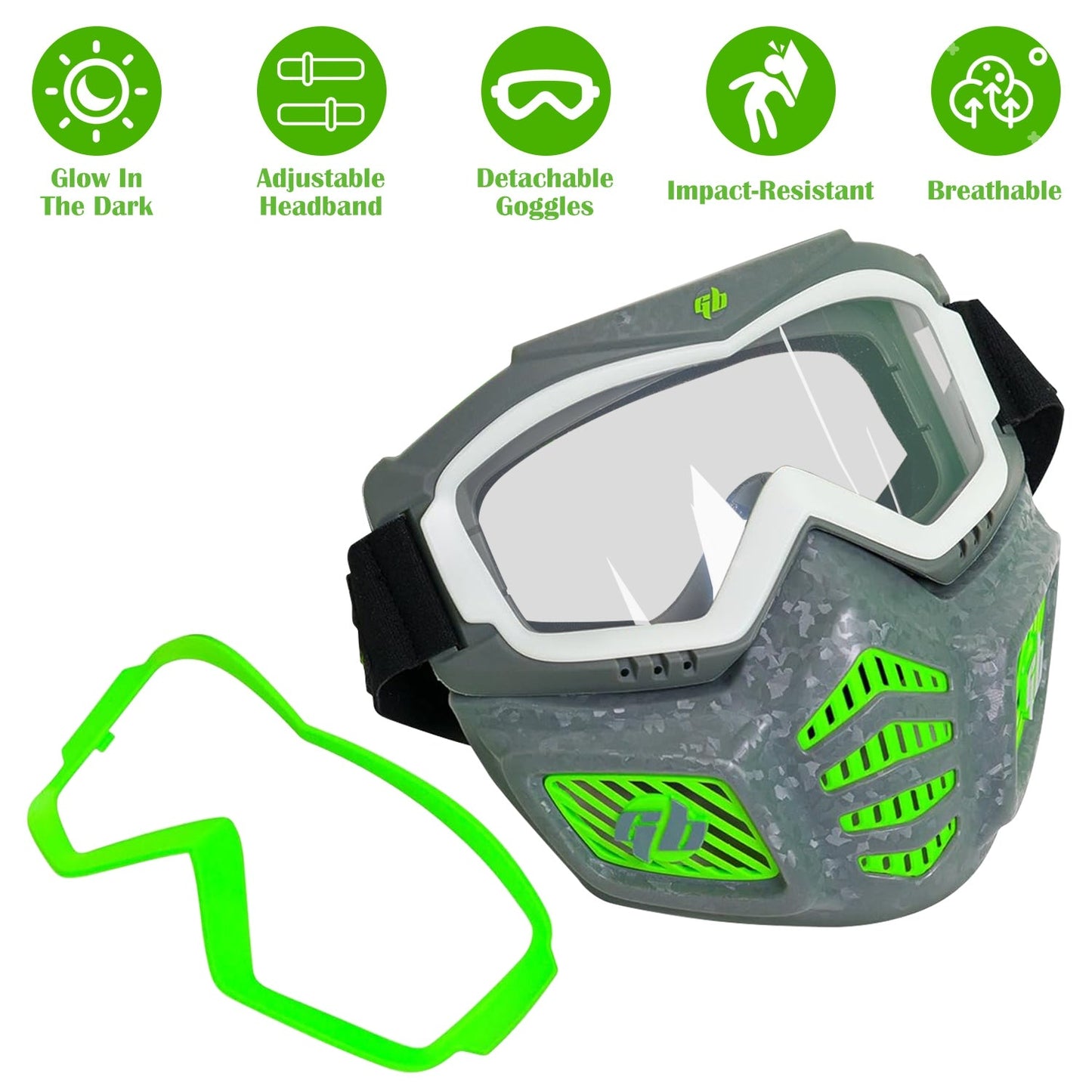 Gel Blaster Elite Face Mask with Detachable Goggles