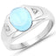 Bague en argent sterling avec topaze bleue suisse et topaze blanche de 3,67 carats