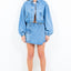 American Bazi Adjustable Drawstring Waist Crop Jacket for Women