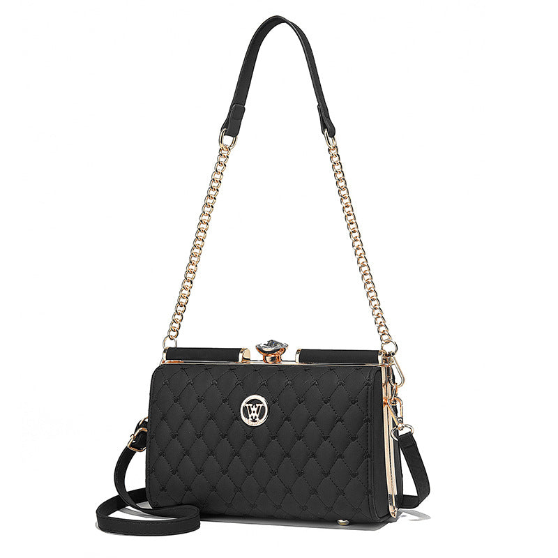Trendy Diamond-Quilted Shoulder Bag with Premium Texture
